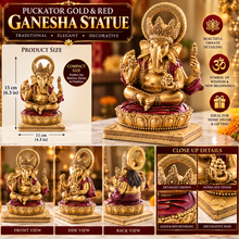 Load image into Gallery viewer, Puckator Gold &amp; Red Ganesha Statue 14cm