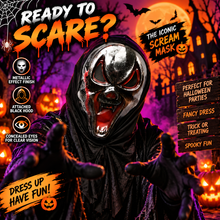 Load image into Gallery viewer, Halloween Metallic Effect Hooded Masks – 3 Scary Designs