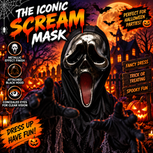 Load image into Gallery viewer, Halloween Metallic Effect Hooded Masks – 3 Scary Designs