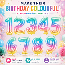 Load image into Gallery viewer, Giant Happy Birthday Number Balloons – 0–9 Foil Party Balloons – Free UK Delivery