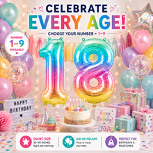 Load image into Gallery viewer, Giant Happy Birthday Number Balloons – 0–9 Foil Party Balloons – Free UK Delivery