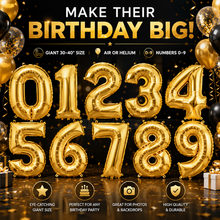 Load image into Gallery viewer, Giant Happy Birthday Number Balloons – 0–9 Foil Party Balloons – Free UK Delivery