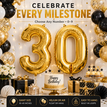 Load image into Gallery viewer, Giant Happy Birthday Number Balloons – 0–9 Foil Party Balloons – Free UK Delivery