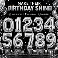 Load image into Gallery viewer, Giant Happy Birthday Number Balloons – 0–9 Foil Party Balloons – Free UK Delivery