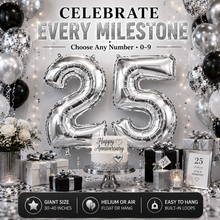 Load image into Gallery viewer, Giant Happy Birthday Number Balloons – 0–9 Foil Party Balloons – Free UK Delivery