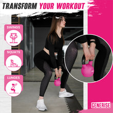 Load image into Gallery viewer, Generise 4kg Kettlebell - Cast Iron with Neoprene Coating Cover In Pink - Gym &amp; Home Workout