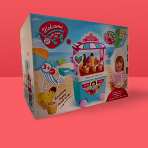 Children's Mini Ice Cream Cart & BBQ Cart - Toys