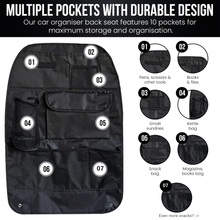Load image into Gallery viewer, Car Seat Multi Pocket Organiser - Black Nylon, Free UK Delivery