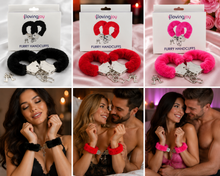 Load image into Gallery viewer, Loving Joy Furry Handcuffs | Soft, Playful &amp; Adjustable (Black, Pink &amp; Red)