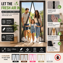 Load image into Gallery viewer, Magic Mesh Magnetic Mosquito &amp; Fly Screen Door – 5 Colours