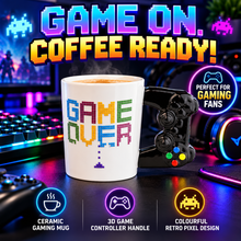 Load image into Gallery viewer, Puckator Game Over Gamer Mug – Ceramic Tea &amp; Coffee Cup with 3D Controller Handle