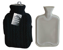 Load image into Gallery viewer, Generise &#39;EXTRA WARMTH&#39; 2 Litre Hot Water Bottle with Knitted Cover and POCKETS 3 Colours