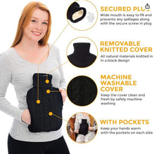 Load image into Gallery viewer, Generise &#39;EXTRA WARMTH&#39; 2 Litre Hot Water Bottle with Knitted Cover and POCKETS 3 Colours