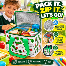 Load image into Gallery viewer, Minecraft Kids Dinosaur Insulated Lunch Bag – Recycled RPET Cooler Bag for School, Work &amp; Picnics