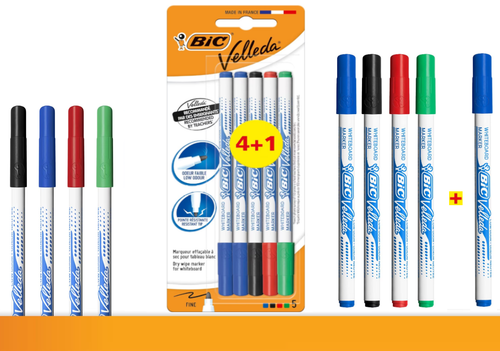 BIC Velleda 1721 Whiteboard Pens 5 Pack - Assorted Colours