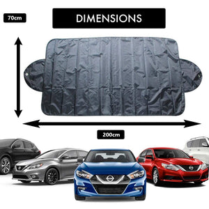 Windscreen Car Cover - Anti Theft, Year Round Use & Reversible - Small To Medium Cars - 200cm x 70cm