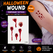 Load image into Gallery viewer, Halloween Wound Temporary Tattoo Stickers&nbsp;