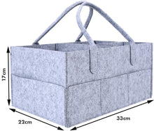 Load image into Gallery viewer, Generise Baby Nappy Caddy In Grey - 33cm x 22cm x 17cm