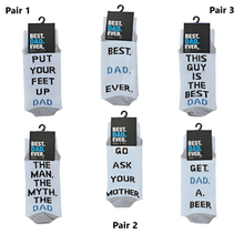 Load image into Gallery viewer, BEST DAD EVER Socks - Birthdays, Fathers Day Or Just Because Its Dad!