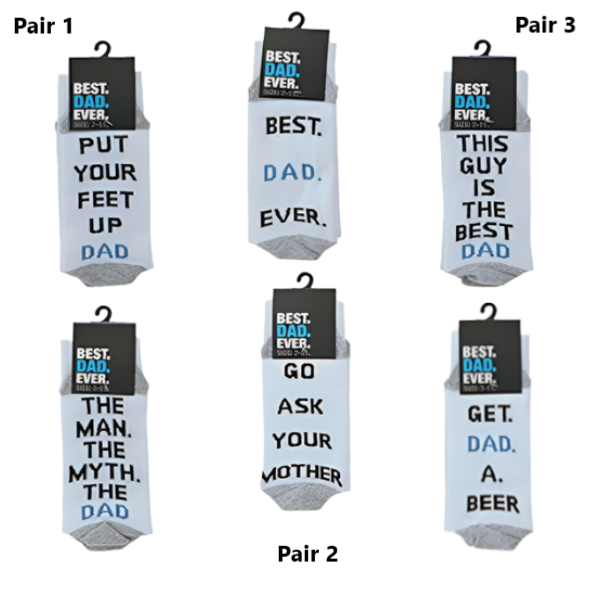 BEST DAD EVER Socks - Birthdays, Fathers Day Or Just Because Its Dad!
