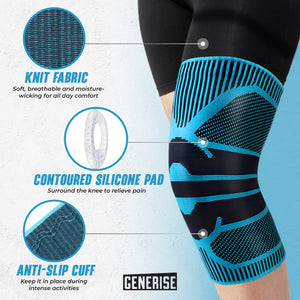 Compression Knee Supports For Stability And Injury Rehab - 3 Sizes