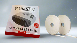 Fan Heater with 2 Heat Settings (1000W & 2000W) + Optional Draft Strips – Free UK Delivery