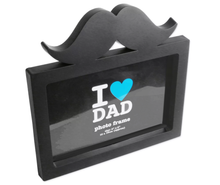 Load image into Gallery viewer, Moustache &quot;I ♥ DAD&quot; Photo Frame 4 X 6&quot; Christmas Stocking Filler Gift