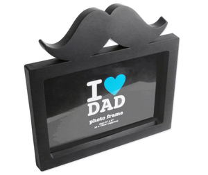 Moustache "I ♥ DAD" Photo Frame 4 X 6" Christmas Stocking Filler Gift