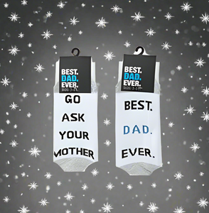 2 Pairs BEST DAD EVER Christmas Stocking Filler Socks – Cosy Gift for Dad with Double Messages