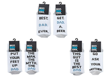 Load image into Gallery viewer, BEST DAD EVER Socks - Birthdays, Fathers Day Or Just Because Its Dad!