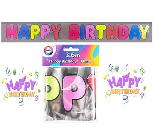 Happy Birthday Balloon Banner 360cm x 12.5cm