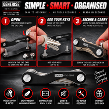 Load image into Gallery viewer, Generise Key Genie Compact Key Holder – Can Hold Up to 8 Keys | Black, Red or Blue
