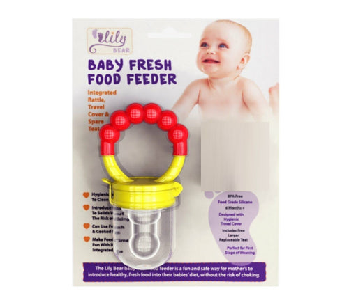 Lily Bear Baby Fresh Food Feeder with Integrated Rattle & Large Teat