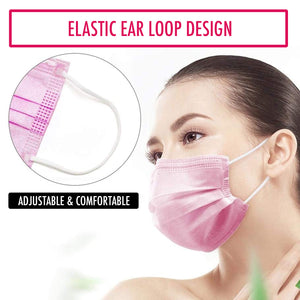 Generise Pink 3-Ply Disposable Face Masks – Pack of 50 – EN149:2001 Certified – Free UK Postage