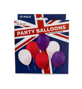 Union Jack Balloons Kings Coronation 12 Pack