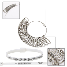 Load image into Gallery viewer, Metallic 26pc Ring Size Measure with Adjustable Ring Measure Strip