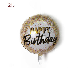 Load image into Gallery viewer, Generise Large 18&quot; Inch Helium &amp; Self Inflating Happy Birthday Foil Party Balloons with String and Straw