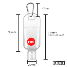 Load image into Gallery viewer, Generise 50ml Empty Bottle and Flip Lid Keyring With Hook