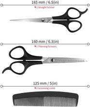 Load image into Gallery viewer, Generise 3pc Grooming Set - Cutting Scissors, Thinning Scissors and Comb