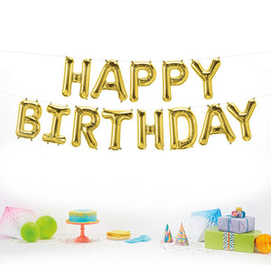 Inflatable Happy Birthday Balloon with String and Straw - 11 Colours