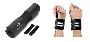 Generise Gym Barbell Pad Black With Generise Gym Wrist Straps