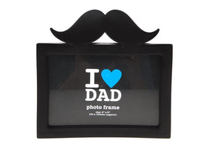 Moustache "I ♥ DAD" Photo Frame 4 X 6" Fathers Day Gift