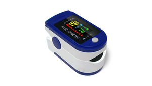 Generise Oximeter Finger Tip Pulse - Blue & White Case - Multi Colour Display with Medium Text