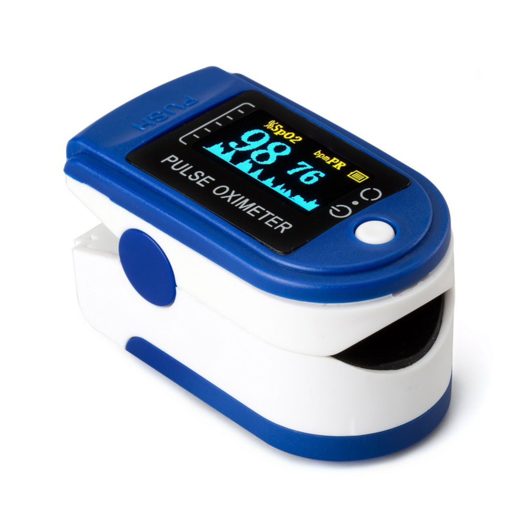 Generise Oximeter Finger Tip Pulse - Blue & White Case - Blue & Yellow Display