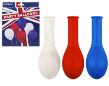 Load image into Gallery viewer, Union Jack Balloons Kings Coronation 12 Pack