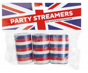 Union Jack Party Streamers - 3 Pack