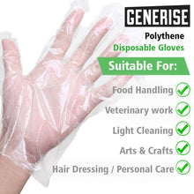 Load image into Gallery viewer, Generise Multi Purpose Disposable Plastic Gloves - 100 Per Pack