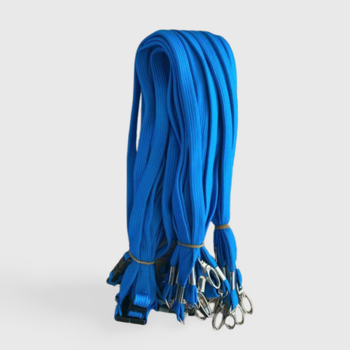 Break Away Blue Lanyard with Metallic Clip