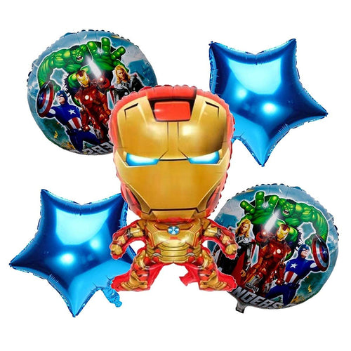 5-Piece Happy Birthday Cartoon Character Balloons – Large, Vibrant & Fun – Free UK Delivery!
