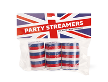 Load image into Gallery viewer, Union Jack Party Streamers - 3 Pack